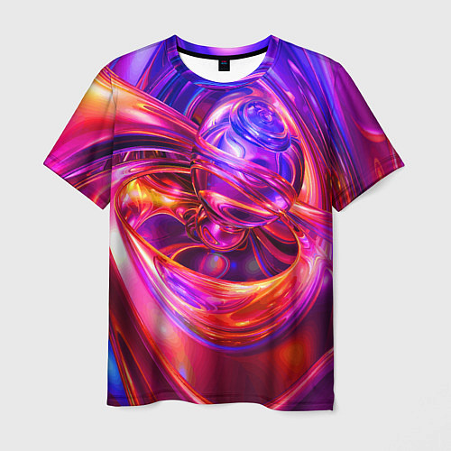 Мужская футболка Abstract color neon composition Абстрактная неонов / 3D-принт – фото 1