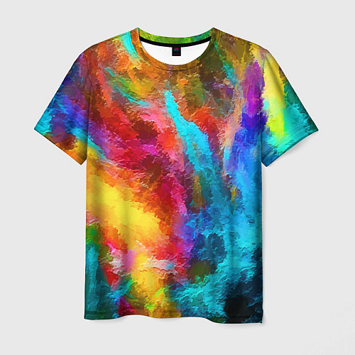 Мужская футболка Цветные всплески Экспрессионизм Абстракция Color S / 3D-принт – фото 1