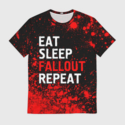 Футболка мужская Eat Sleep Fallout Repeat Краска, цвет: 3D-принт