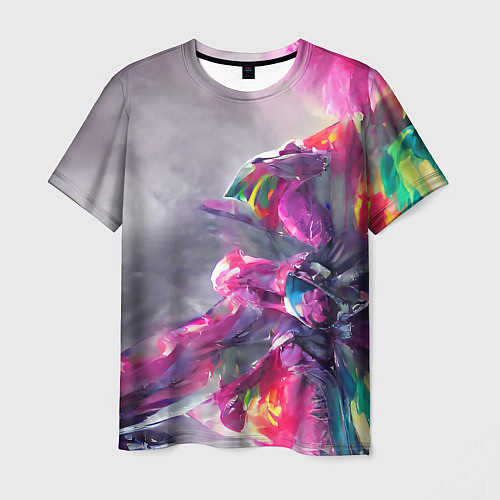 Мужская футболка Экспрессия Красочные цвета / 3D-принт – фото 1