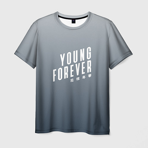 Мужская футболка Навечно молодой Young forever / 3D-принт – фото 1