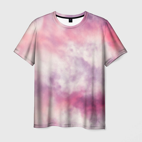 Мужская футболка Абстракция розовое небо / 3D-принт – фото 1