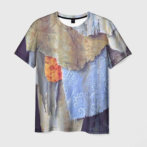 Мужская футболка Разноцветные лоскуты ткани тряпка Rags hanging on / 3D-принт – фото 1