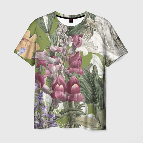 Мужская футболка Цветы Ностальгический Весенний Узор / 3D-принт – фото 1