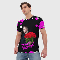 Футболка мужская Егор крид С букетом роз, цвет: 3D-принт — фото 2