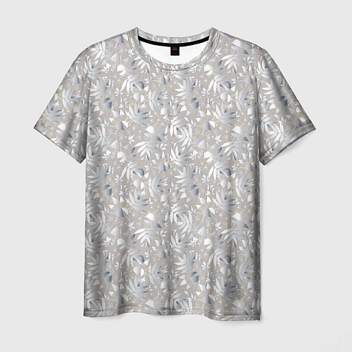 Мужская футболка Белые объемные узоры / 3D-принт – фото 1