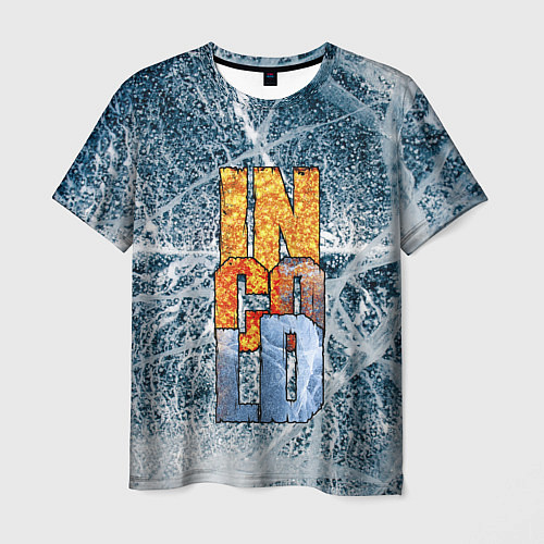 Мужская футболка IN COLD logo with ice / 3D-принт – фото 1