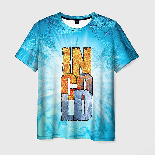 Мужская футболка IN COLD logo with blue ice / 3D-принт – фото 1