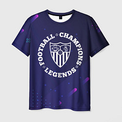 Футболка мужская Символ Sevilla и круглая надпись Football Legends, цвет: 3D-принт