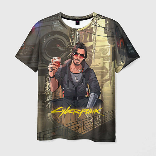 Мужская футболка Джонни киберпанк / 3D-принт – фото 1