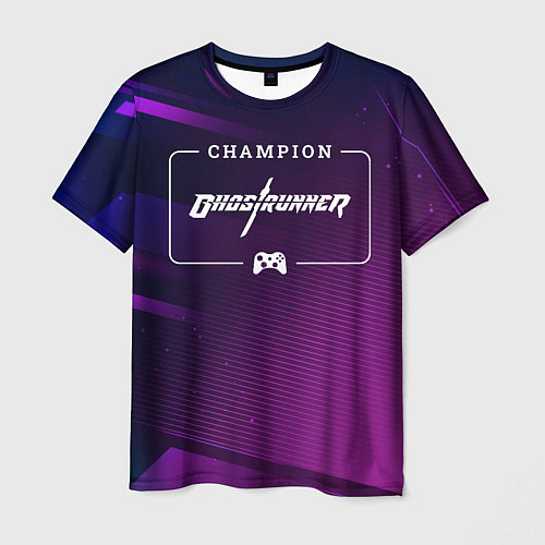 Мужская футболка Ghostrunner Gaming Champion: рамка с лого и джойст / 3D-принт – фото 1