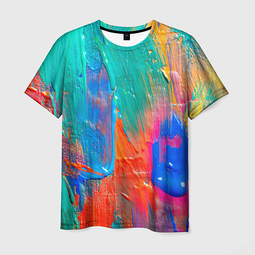 Мужская футболка Мазки масляной краски Абстракция Oil Paint Strokes / 3D-принт – фото 1