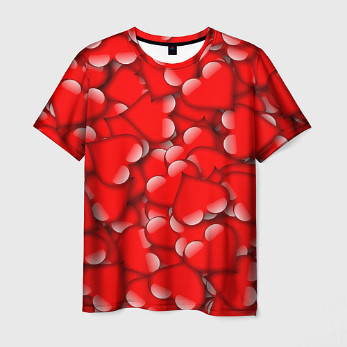 Мужская футболка LOVING HEARTS / 3D-принт – фото 1