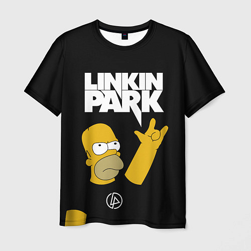 Мужская футболка LINKIN PARK ГОМЕР СИМПСОН, SIMPSONS / 3D-принт – фото 1