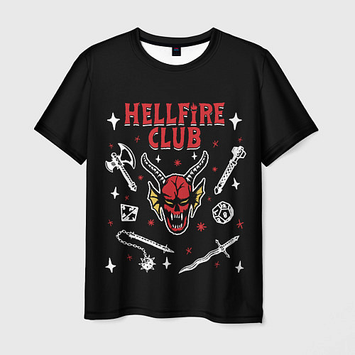 Мужская футболка HELLFIRE CLUB STRANGER THINGS / 3D-принт – фото 1