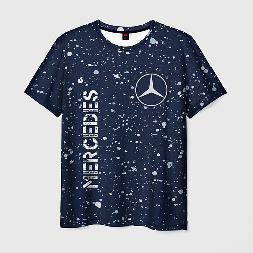 Мужская футболка МЕРСЕДЕС Mercedes Брызги / 3D-принт – фото 1