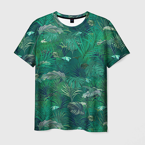 Мужская футболка Летняя Зелёная Листва / 3D-принт – фото 1