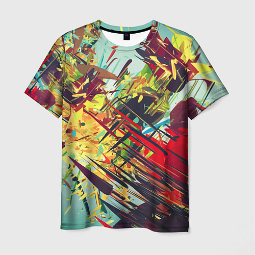 Мужская футболка Смелые мазки краски Экспрессионизм Bold strokes of / 3D-принт – фото 1