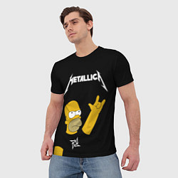 Футболка мужская Metallica Гомер Симпсон рокер, цвет: 3D-принт — фото 2