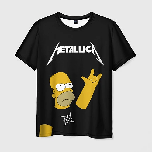 Мужская футболка Metallica Гомер Симпсон рокер / 3D-принт – фото 1