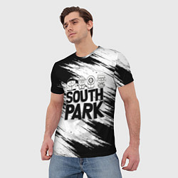 Футболка мужская Южный парк - персонажи и логотип South Park, цвет: 3D-принт — фото 2