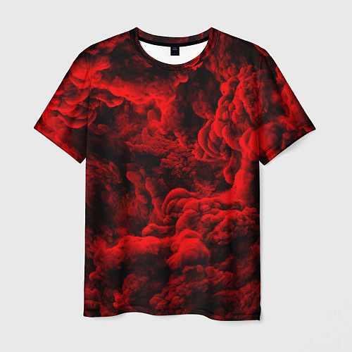 Мужская футболка Красный дым Red Smoke Красные облака / 3D-принт – фото 1