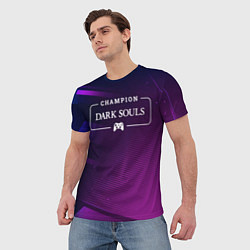 Футболка мужская Dark Souls Gaming Champion: рамка с лого и джойсти, цвет: 3D-принт — фото 2