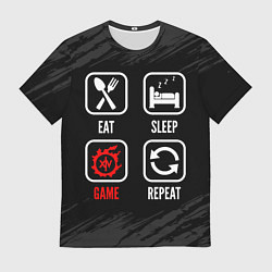 Футболка мужская Eat, Sleep, Final Fantasy, Repeat, цвет: 3D-принт