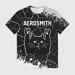 Футболка мужская Группа Aerosmith и Рок Кот, цвет: 3D-принт