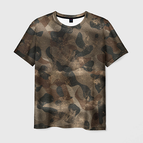 Мужская футболка Камуфляж с потёртостями - Буря в пустыне / 3D-принт – фото 1