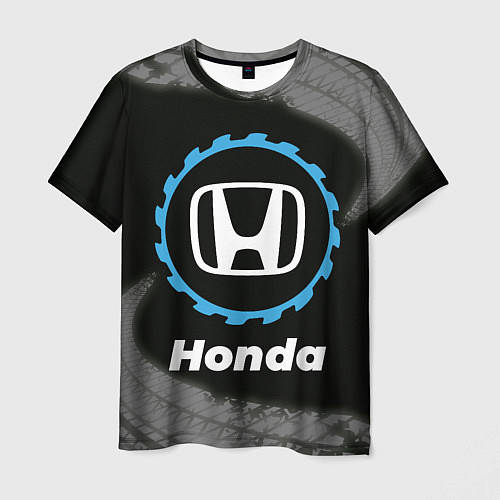 Мужская футболка Honda в стиле Top Gear со следами шин на фоне / 3D-принт – фото 1