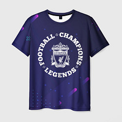 Футболка мужская Символ Liverpool и круглая надпись Football Legend, цвет: 3D-принт