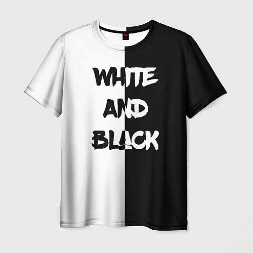 Мужская футболка White and Black Белое и Чёрное / 3D-принт – фото 1