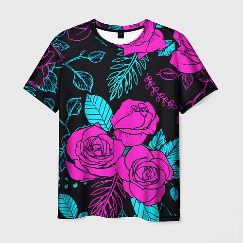 Мужская футболка Авангардный паттерн из роз Лето / 3D-принт – фото 1