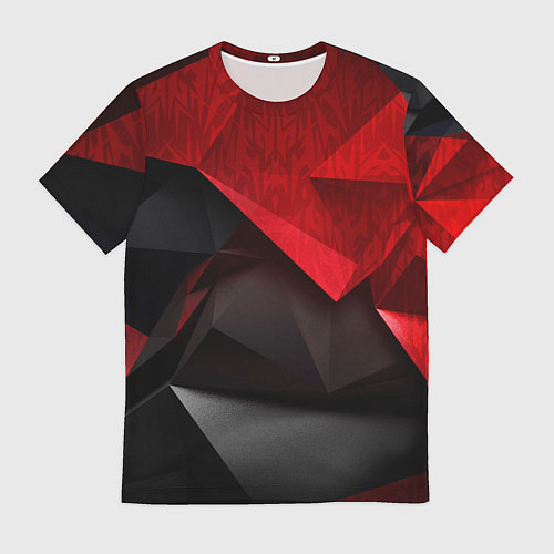 Мужская футболка Красно-черный фон абстракция / 3D-принт – фото 1