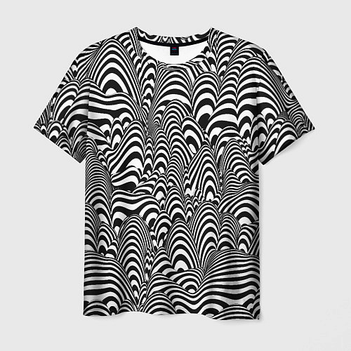 Мужская футболка Черно-белая психоделика / 3D-принт – фото 1