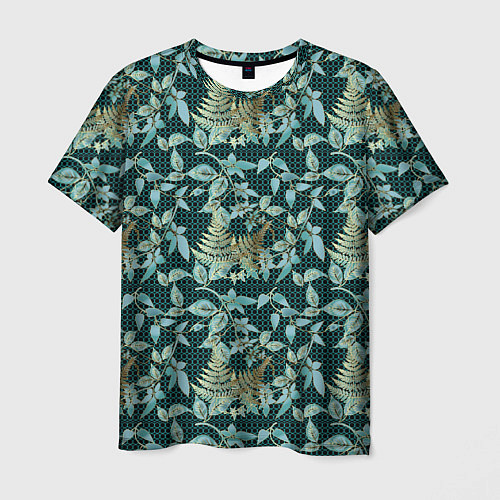 Мужская футболка Листья в 3D абстракция / 3D-принт – фото 1