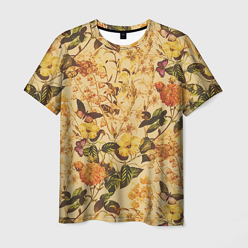 Мужская футболка Цветы Летний Закат / 3D-принт – фото 1