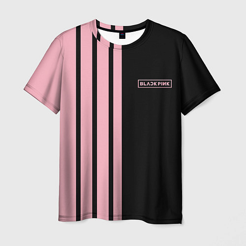 Мужская футболка BLACKPINK HALF BLACK-PINK MINI LOGO / 3D-принт – фото 1