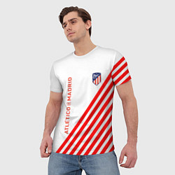 Футболка мужская Atletico madrid красные полосы, цвет: 3D-принт — фото 2