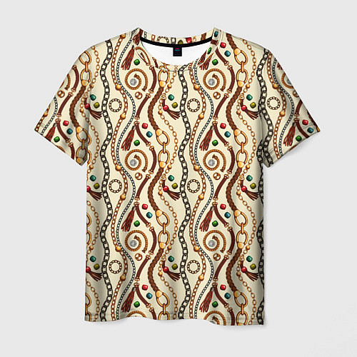 Мужская футболка Ремни и драгоценные камни / 3D-принт – фото 1