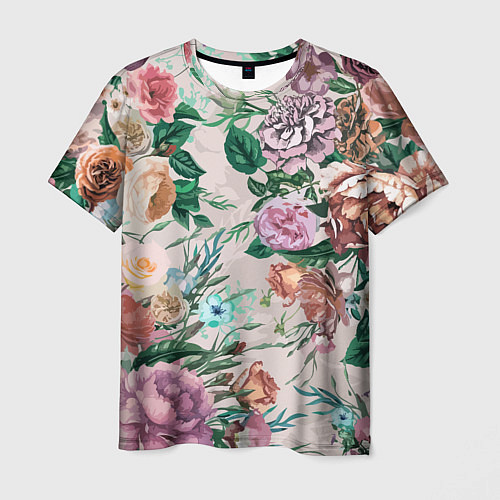 Мужская футболка Color floral pattern Expressionism Summer / 3D-принт – фото 1