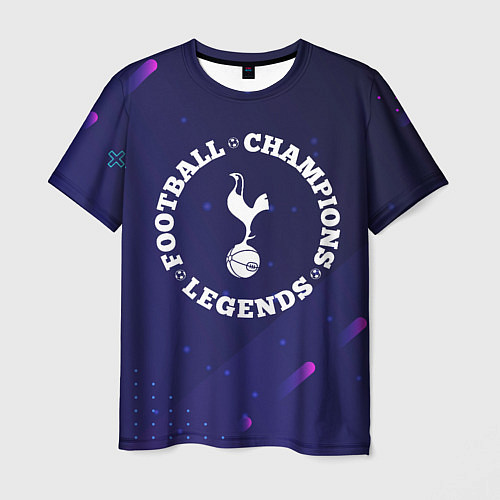 Мужская футболка Символ Tottenham и круглая надпись Football Legend / 3D-принт – фото 1