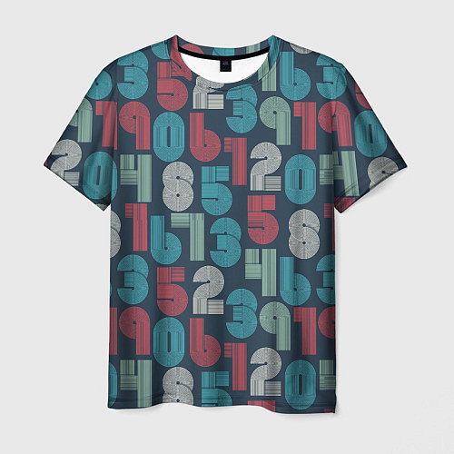 Мужская футболка Цифры в стиле Ретро / 3D-принт – фото 1