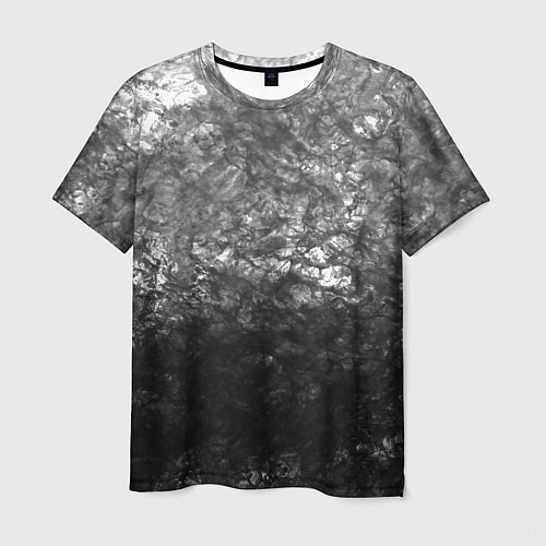 Мужская футболка Текстура камня черно-белый узор / 3D-принт – фото 1