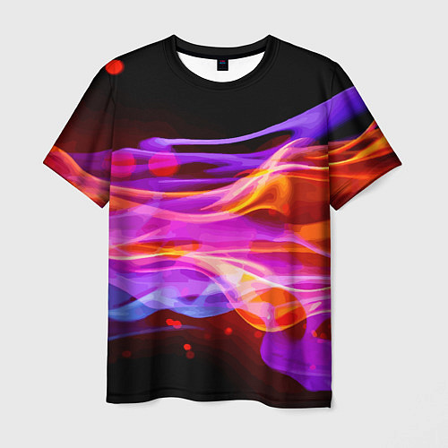 Мужская футболка Abstract colorful waves / 3D-принт – фото 1