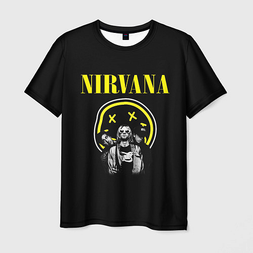 Мужская футболка NIRVANA логотип и исполнители / 3D-принт – фото 1