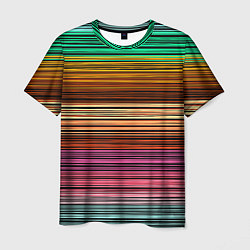 Футболка мужская Multicolored thin stripes Разноцветные полосы, цвет: 3D-принт