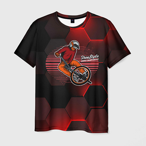 Мужская футболка Велосипедист - экстрим / 3D-принт – фото 1