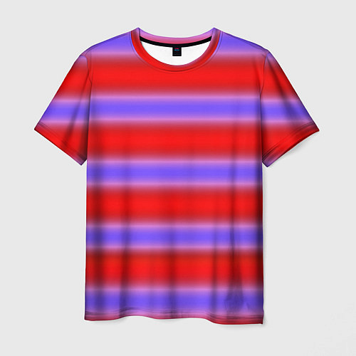 Мужская футболка Striped pattern мягкие размытые полосы красные фио / 3D-принт – фото 1